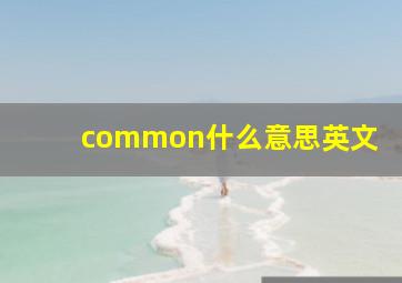 common什么意思英文