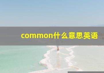 common什么意思英语