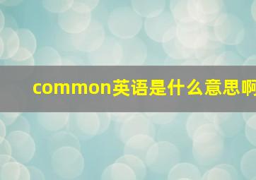 common英语是什么意思啊