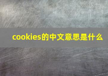 cookies的中文意思是什么