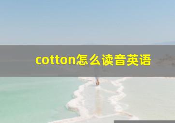 cotton怎么读音英语