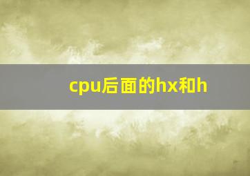 cpu后面的hx和h