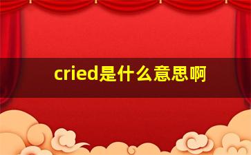 cried是什么意思啊