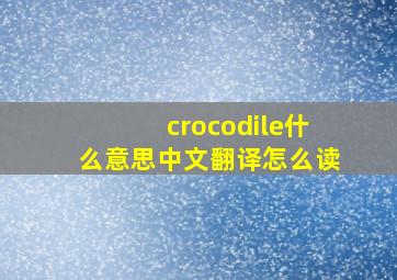 crocodile什么意思中文翻译怎么读