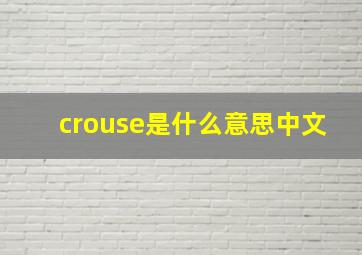 crouse是什么意思中文