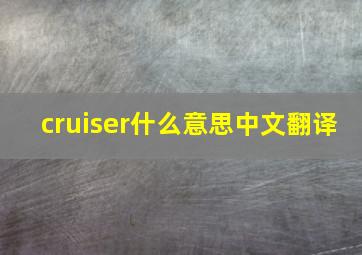 cruiser什么意思中文翻译