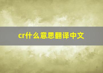 cr什么意思翻译中文