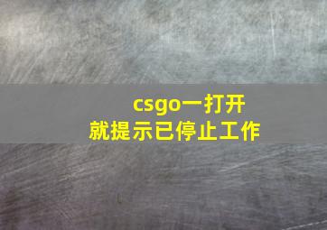 csgo一打开就提示已停止工作