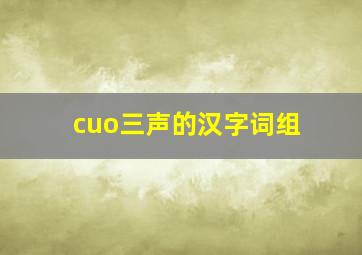 cuo三声的汉字词组