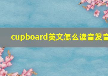 cupboard英文怎么读音发音