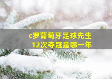 c罗葡萄牙足球先生12次夺冠是哪一年