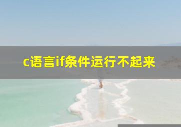 c语言if条件运行不起来