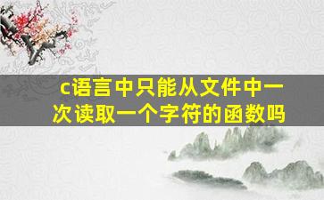 c语言中只能从文件中一次读取一个字符的函数吗