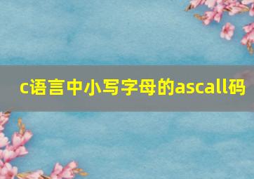 c语言中小写字母的ascall码