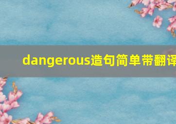 dangerous造句简单带翻译