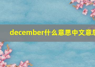 december什么意思中文意思