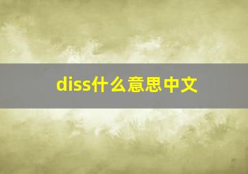 diss什么意思中文