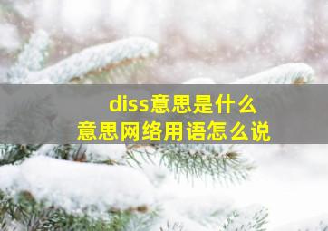 diss意思是什么意思网络用语怎么说