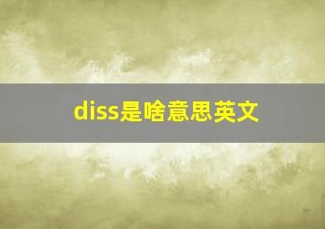 diss是啥意思英文