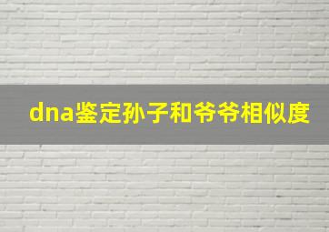 dna鉴定孙子和爷爷相似度