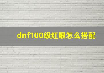 dnf100级红眼怎么搭配