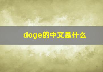 doge的中文是什么