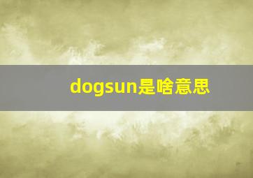 dogsun是啥意思