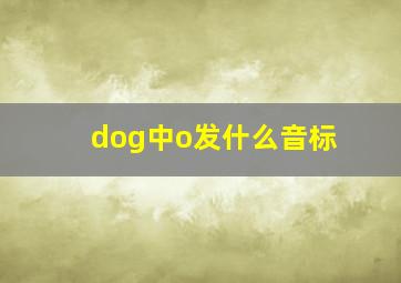 dog中o发什么音标