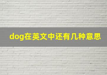 dog在英文中还有几种意思