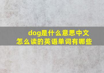 dog是什么意思中文怎么读的英语单词有哪些