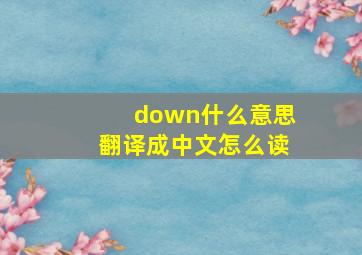 down什么意思翻译成中文怎么读