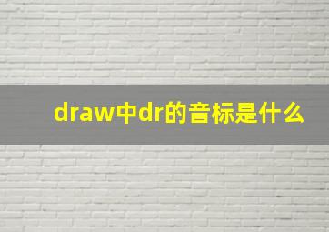 draw中dr的音标是什么