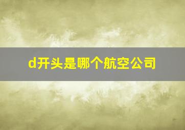 d开头是哪个航空公司