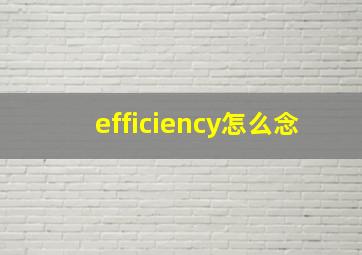 efficiency怎么念