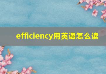 efficiency用英语怎么读