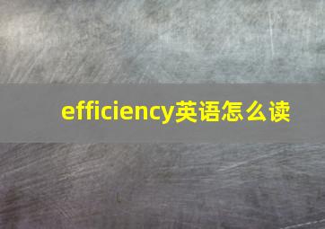 efficiency英语怎么读