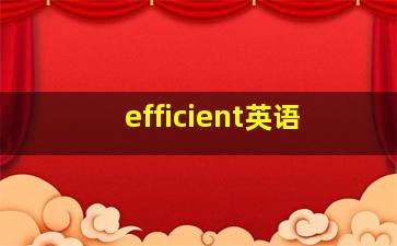 efficient英语