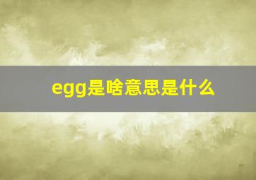 egg是啥意思是什么