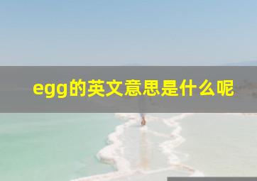 egg的英文意思是什么呢