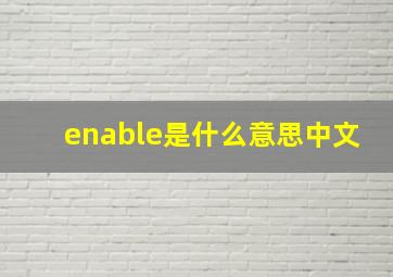 enable是什么意思中文