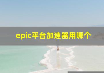 epic平台加速器用哪个