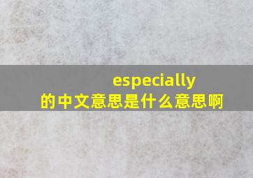 especially的中文意思是什么意思啊