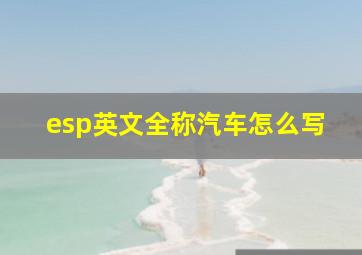 esp英文全称汽车怎么写