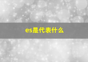 es是代表什么