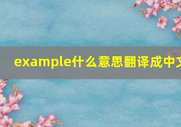 example什么意思翻译成中文