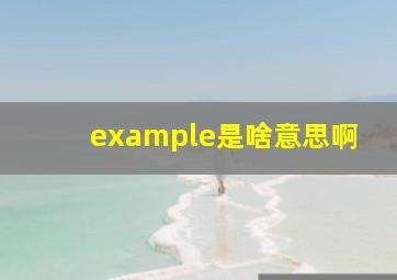 example是啥意思啊