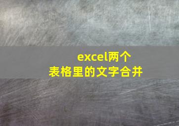 excel两个表格里的文字合并