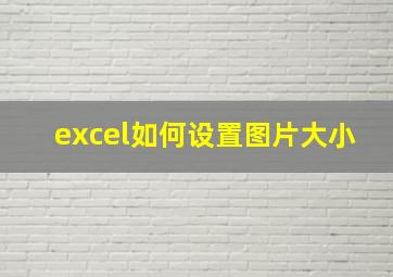 excel如何设置图片大小