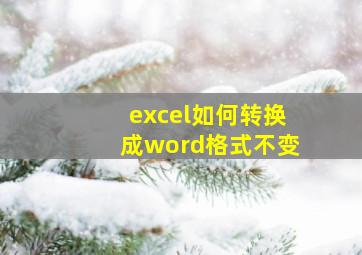 excel如何转换成word格式不变