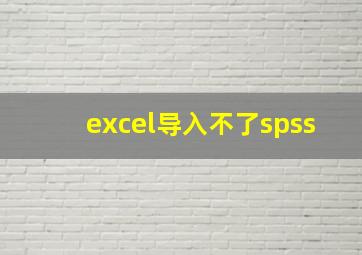 excel导入不了spss